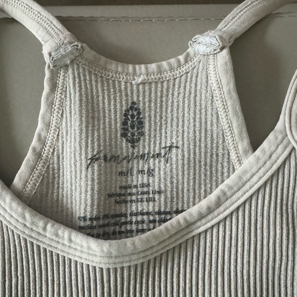 FP Movement by Free People Cream Crop Top